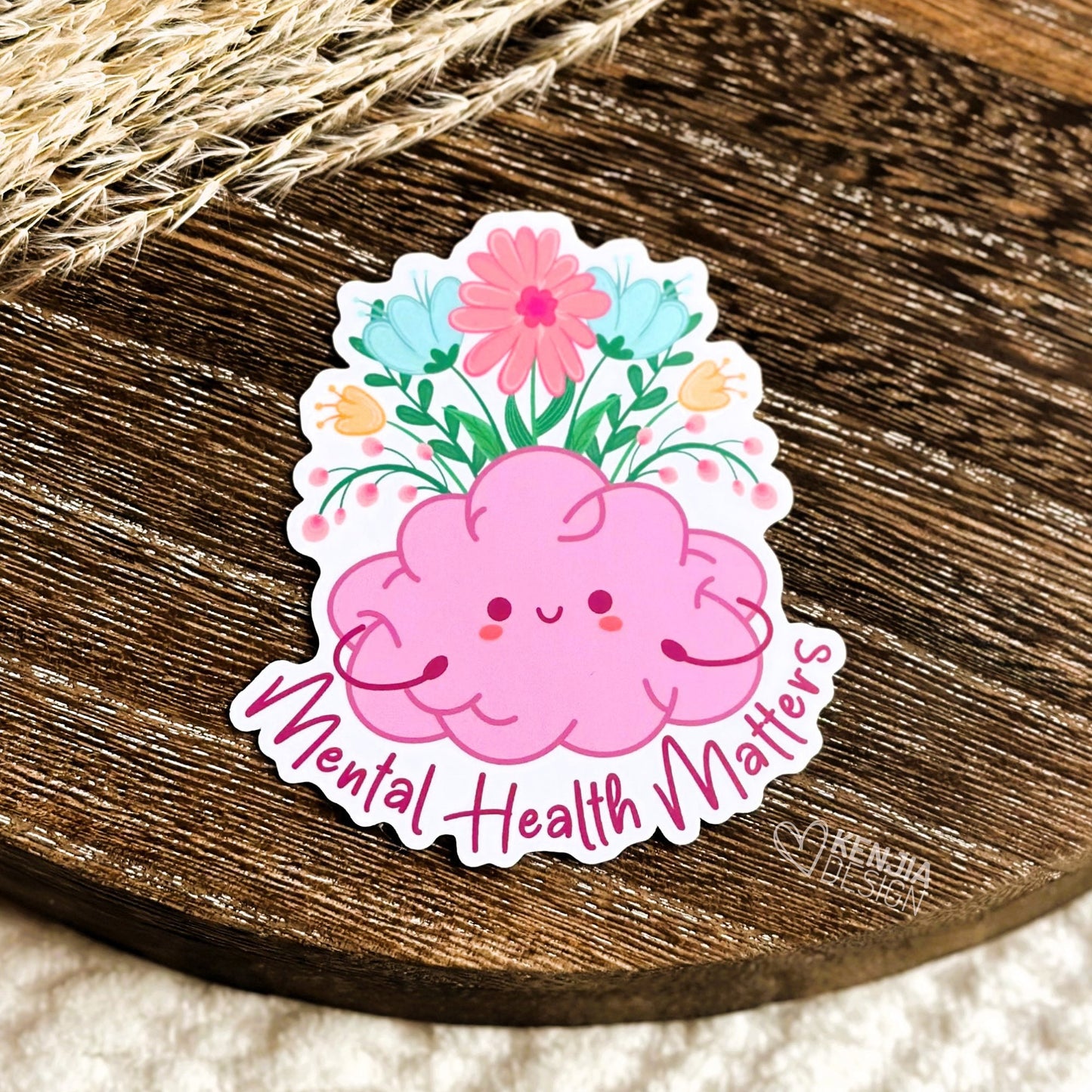 Mental Health Stickers / Aesthetic Stickers / Mental Health Matters Brain Waterproof Vinyl Stickers / Retro Autism Sticker / Popular Now