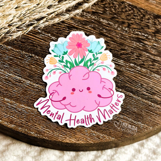 Mental Health Stickers / Aesthetic Stickers / Mental Health Matters Brain Waterproof Vinyl Stickers / Retro Autism Sticker / Popular Now