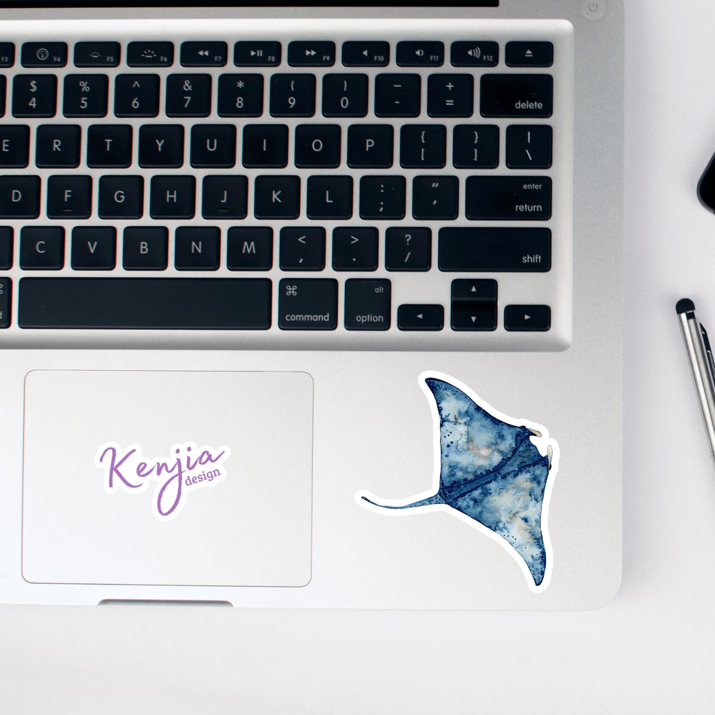 Cute handmade Sea Ray Sticker with watercolor effect, Waterproof and Dishwasher Safe Vinyl Sticker for gift, planner, book, laptop stickers