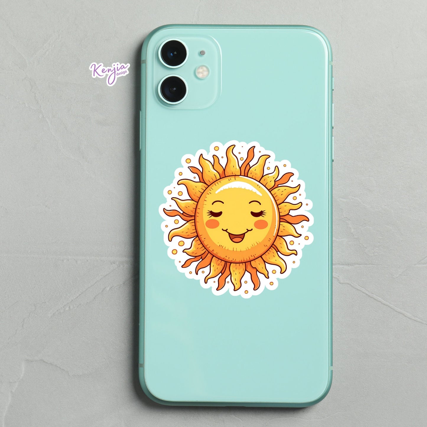Cute Kawaii Happy Sun Sticker and Magnet, Summer Stickers, Waterproof Vinyl Sticker for gift, planner, book, laptop