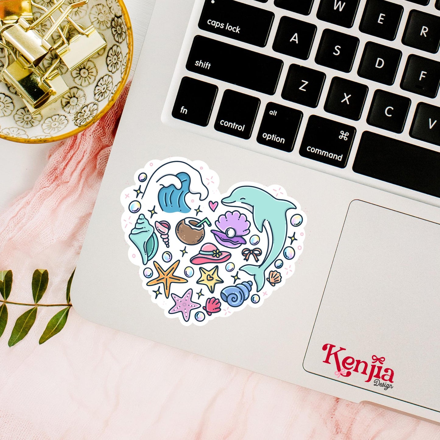 Beach Summer Stickers / Dolphin Sticker / Ocean Lover / Cute Costal Sticker / Mermaid Aesthetic / Sea Life / Starfish / Beachy Vibes