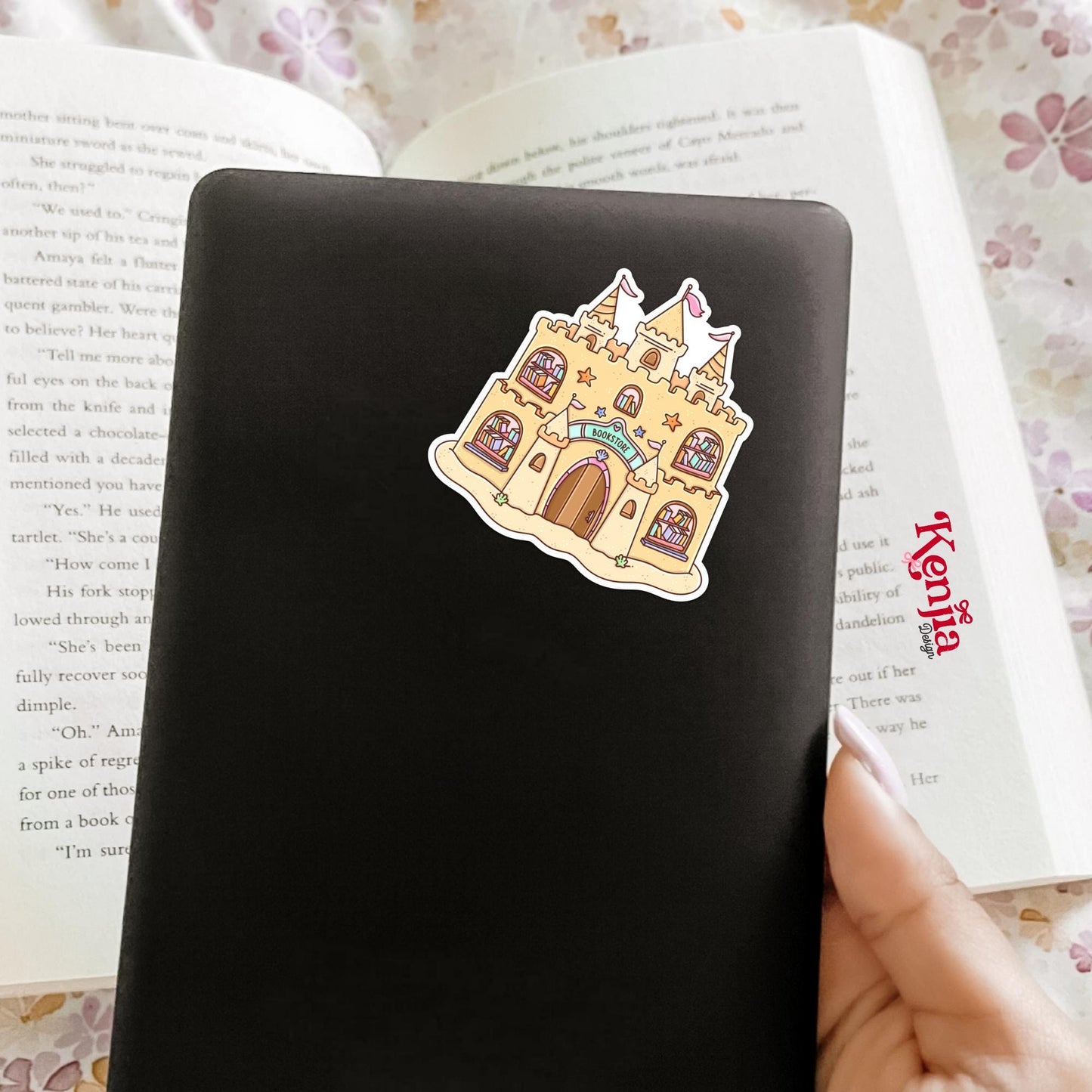 Sand Castle Bookstore Sticker / Summer Reading / Beach Stickers / Book sticker / Booktok / Kindle Stickers / Book Lover Gift / Bookish Merch
