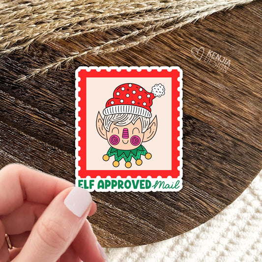 Elf Approved Mail Stickers / Christmas Stickers / North Pole Stickers / Elf Shipping Labels  / Santa Mail / Laptop & Kindle Stickers