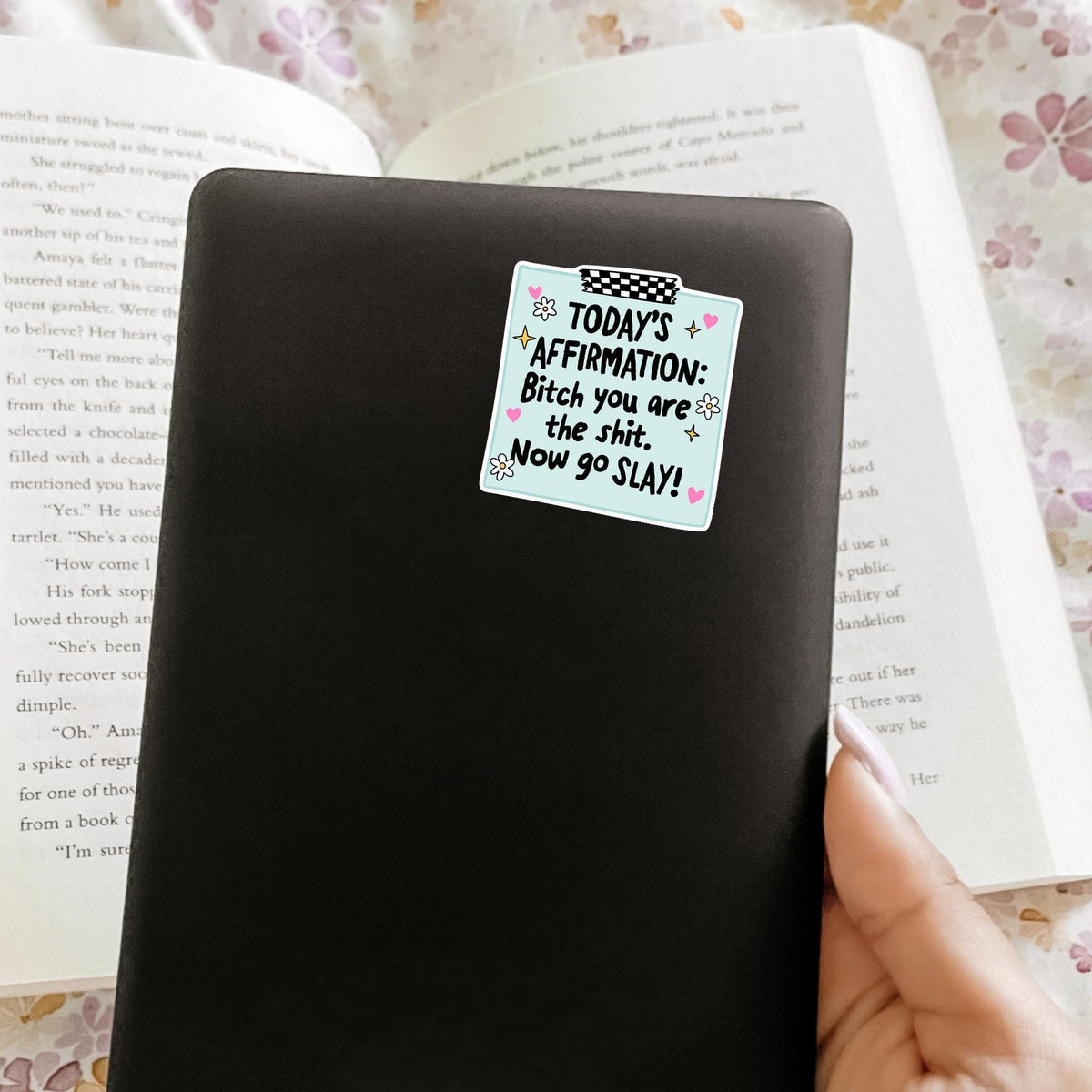 Todays Affirmation Slay Sticker / Funny Motivational Gift / Girly Positive Quote / Self Love Decal / Confidence Boost Present / Cute Note