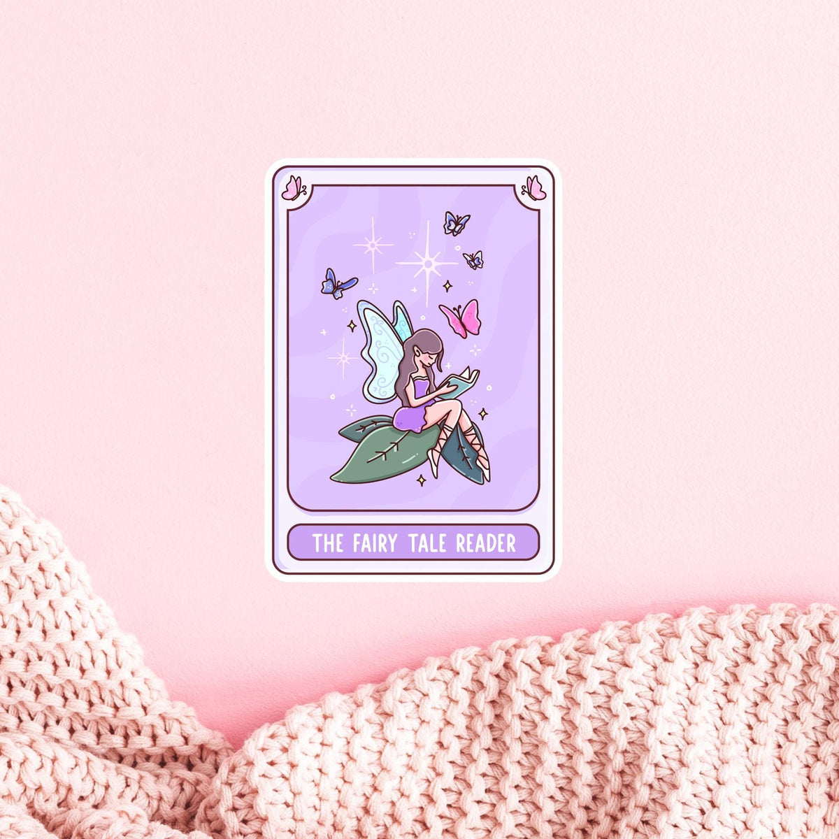 Fairy Tale Reader Tarot Card Sticker / Bookish Fantasy Gift / Book Lover / Magical Witchy Decal / Spooky Gift for Her / Dark Academia