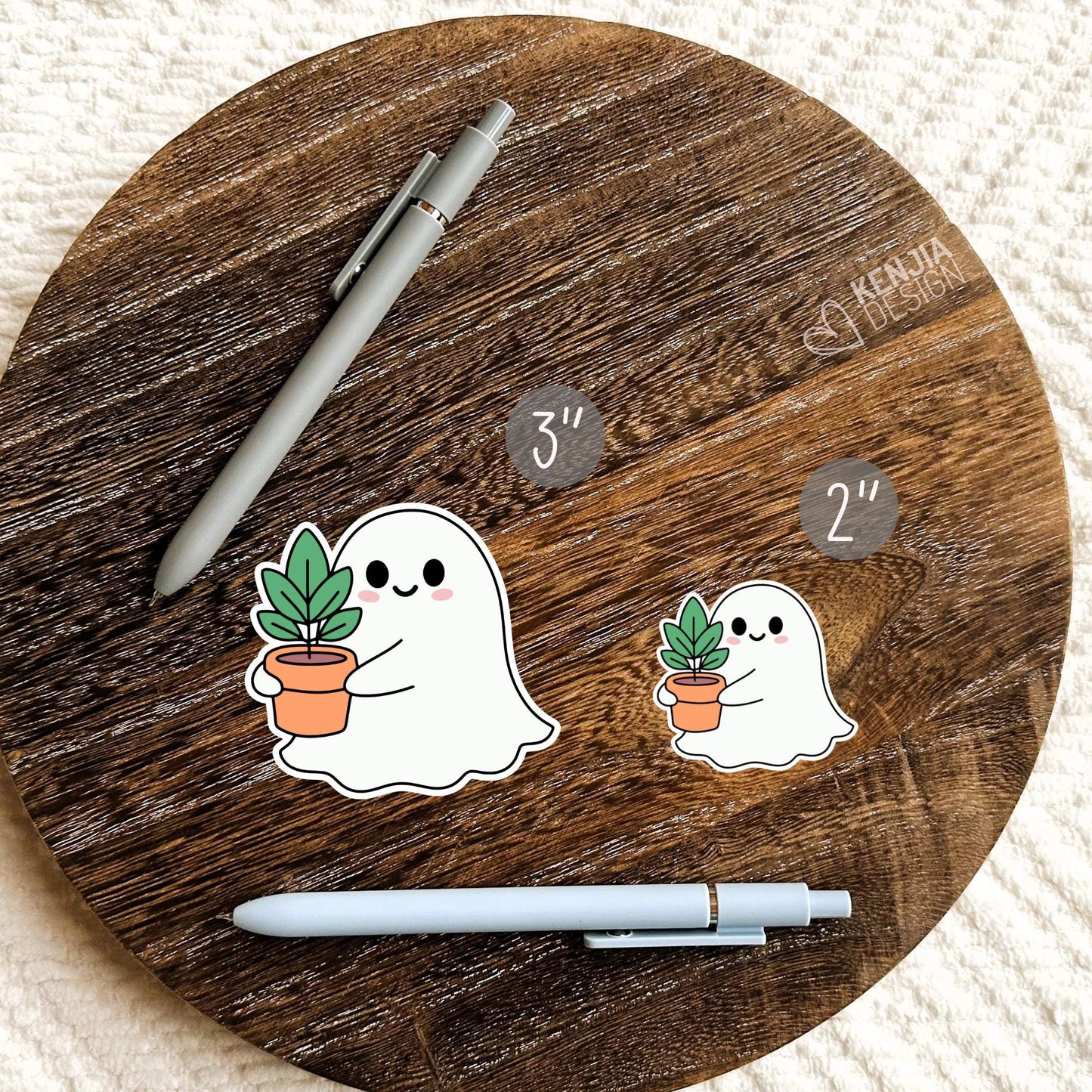 Ghost Plant Stickers / Halloween Stickers / Plant Lover Gift / Gardener Sticker / Cute Ghost Laptop & Kindle Stickers