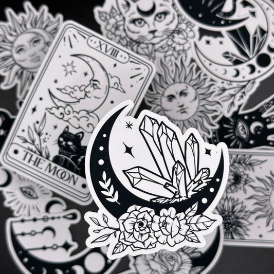 13 pcs Sticker Pack Goth Magical and Mystical, Handmade Vinyl Stickers gift, planner, book, laptop