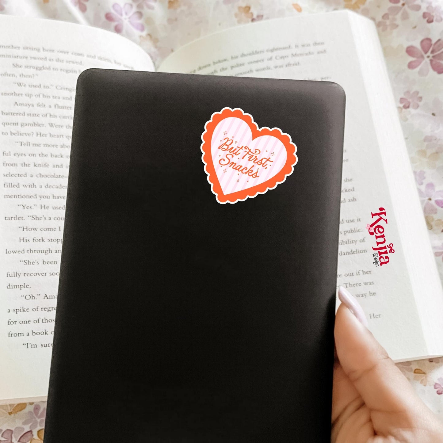 But First Snacks Sticker / Heart Snack Lover / Funny Food Decal / Foodie Student Gift / Office Idea / Water Bottle / Kindle Stickers