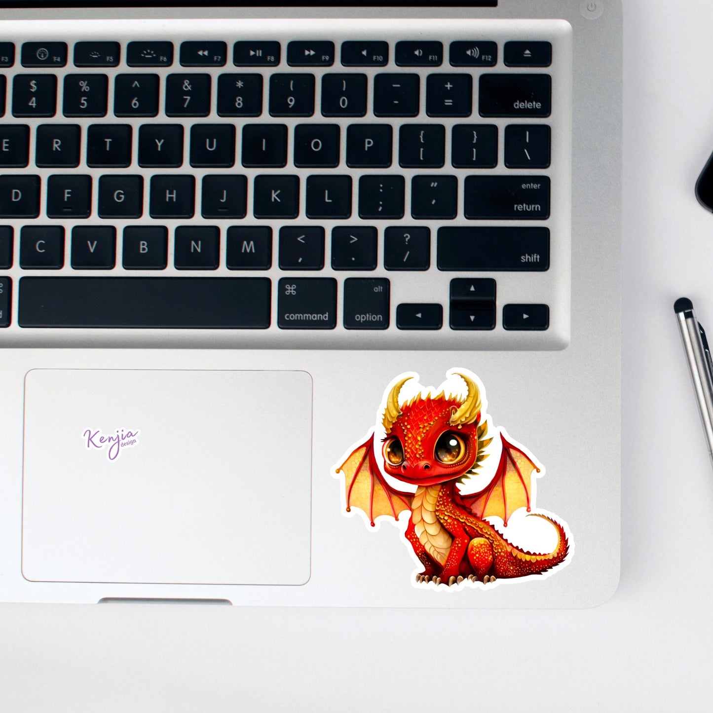 Cute Red Dragon Sticker, Waterproof and Dishwasher Safe, Vinyl Sticker for gift, planner, book, laptop stickers