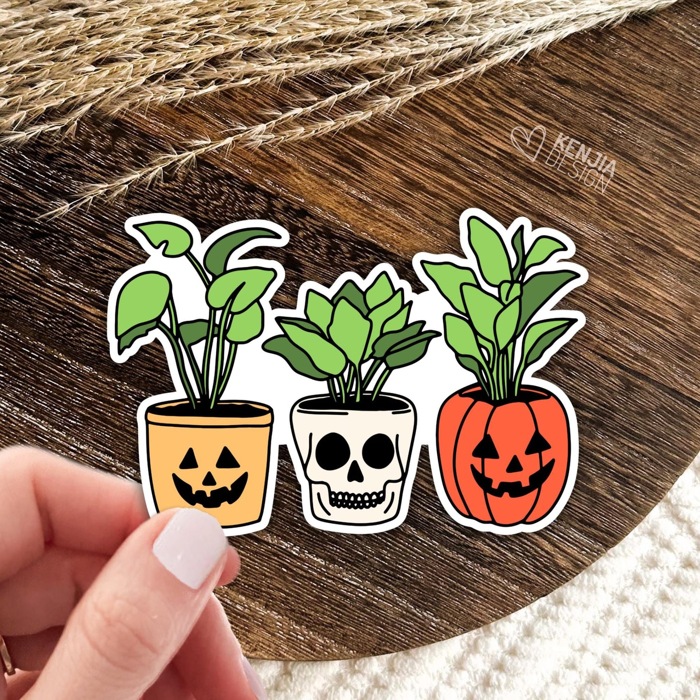 Halloween Stickers / Pumpkin Planters Stickers / Spooky Plants / Skull Planter / Fall Pumpkin Kindle Stickers / Autumn Stickers