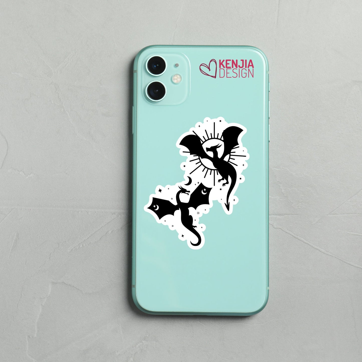 Celestial Dragons Stickers and Magnets | Fantasy Reader Waterproof Sticker | Bookish Laptop Water Bottle Black Sticker | Reader DND Stickers