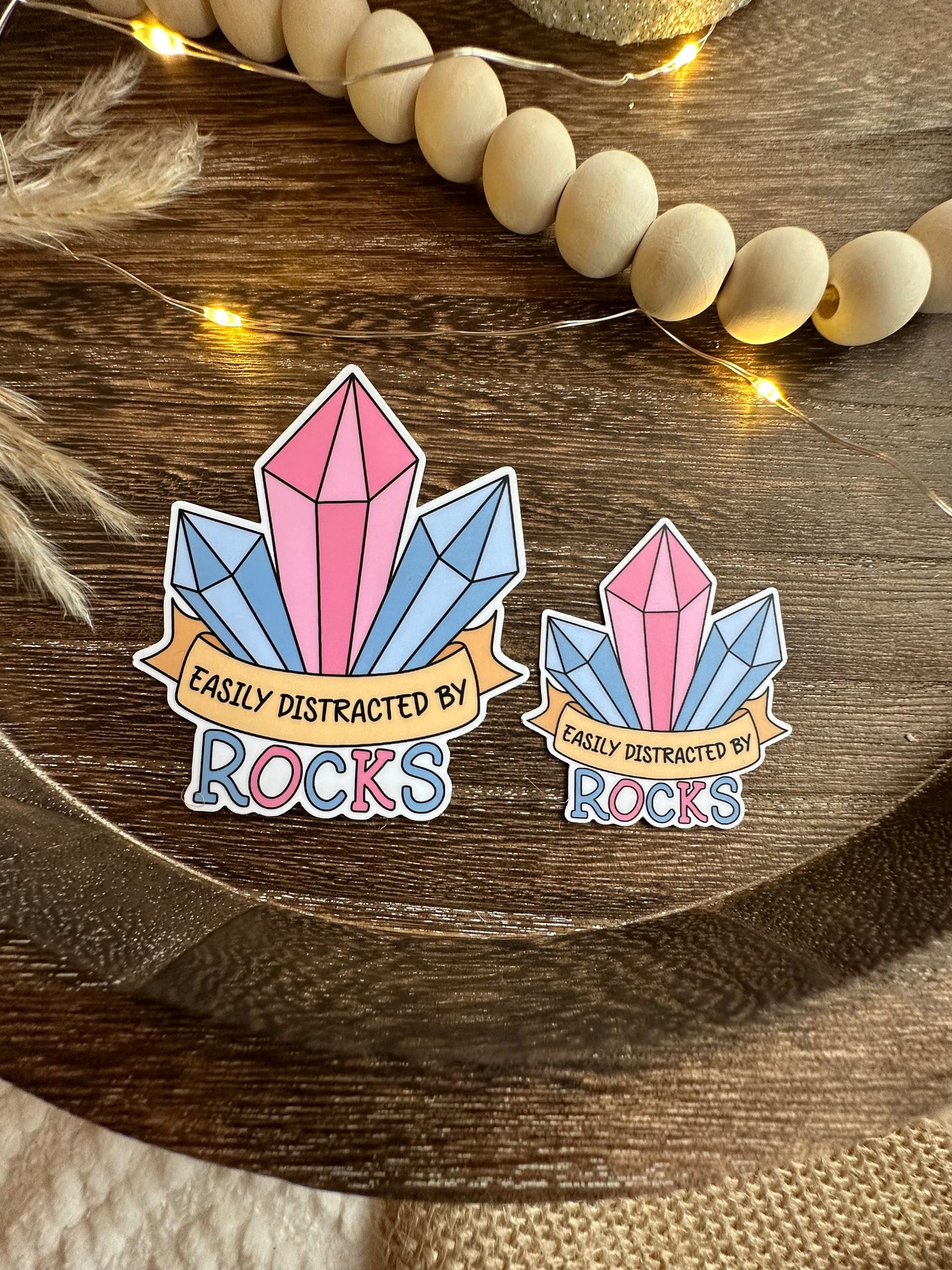 Easily Distrated by Rocks Stickers and Fridge Magnets / I Love Geology Science Stickers, Geologist Student Gifts / Geology Lover