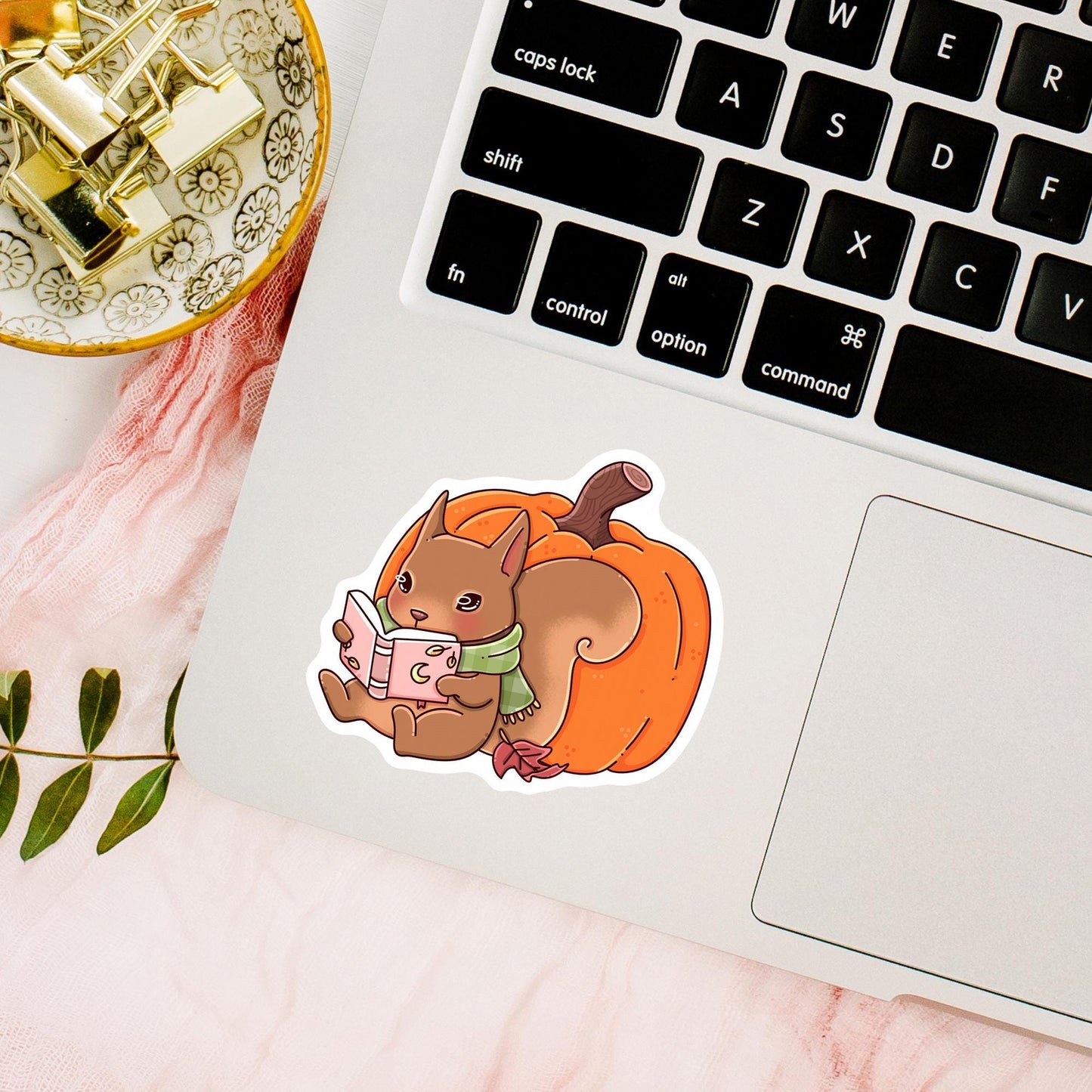 Cute Autumn Bookish sticker autumn design details, cute vinyl die-cut waterproof decal perfect gift for readers
