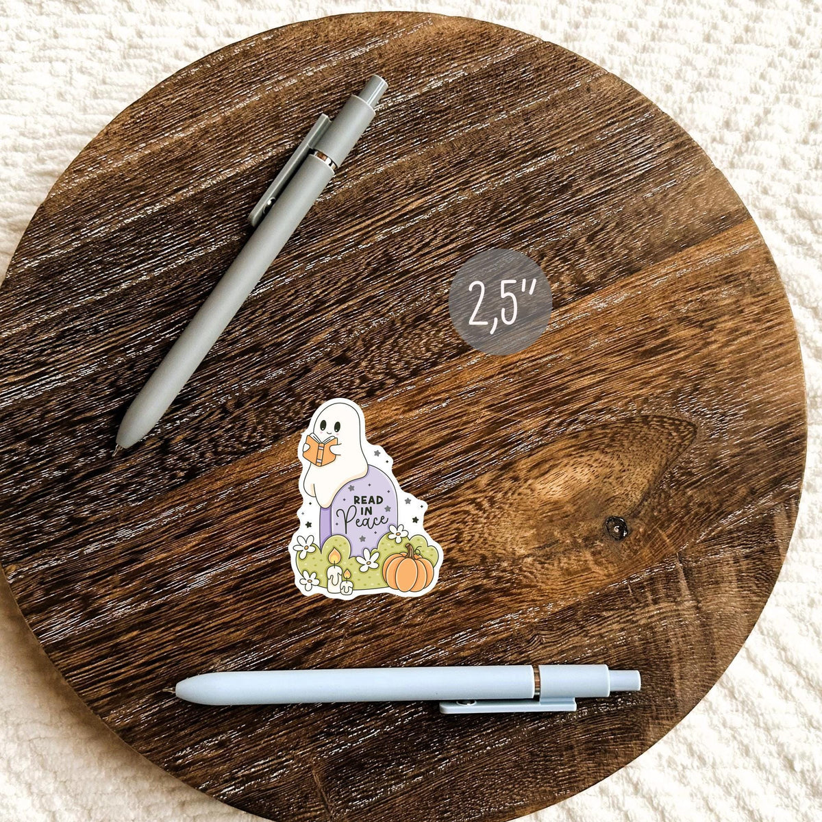 Read In Peace Ghost Sticker / Halloween Gift / Bookish Halloween / Book Lover Gift / Spooky Reader / Ghost Decal / Cute Bookish Decal