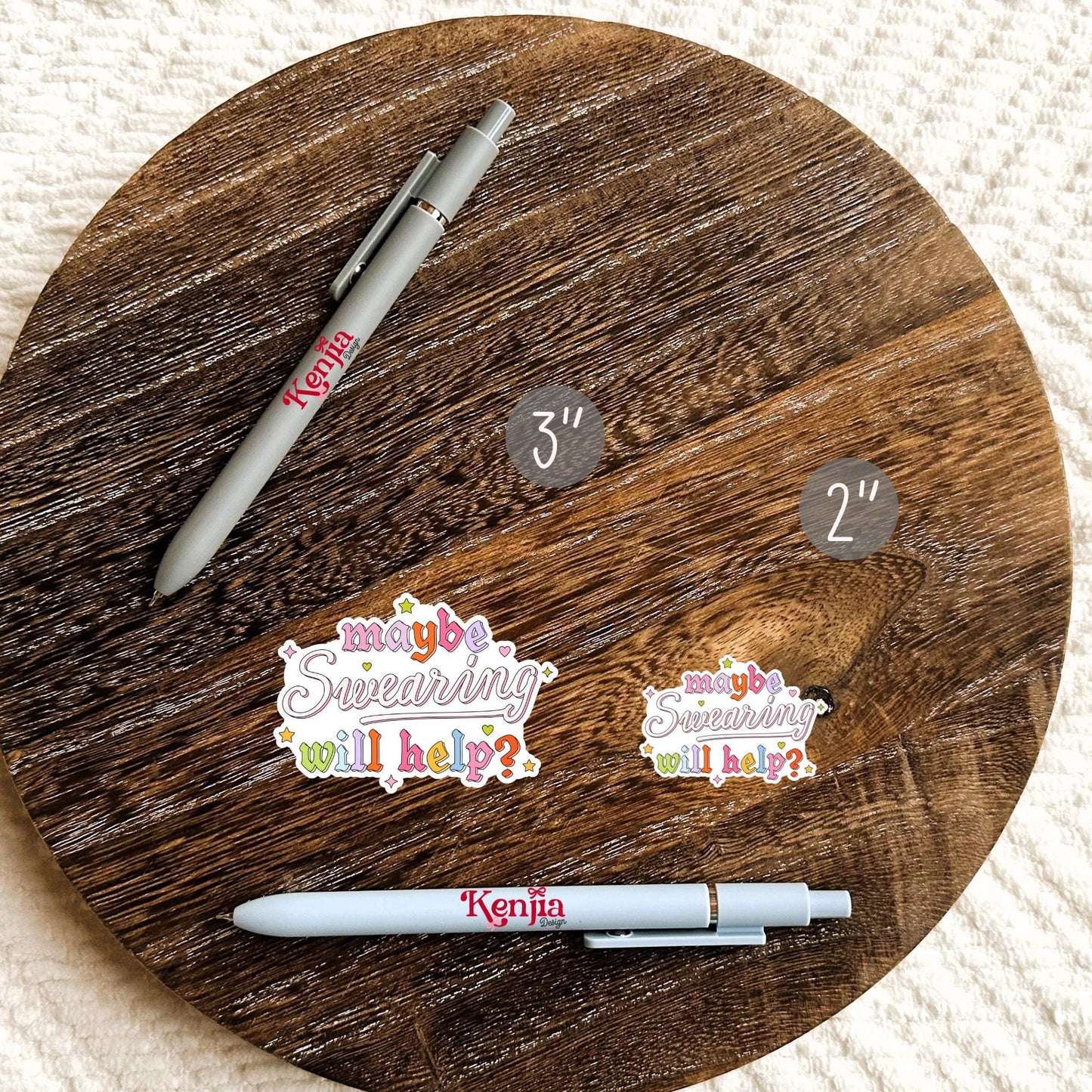 Maybe Swearing Will Help Sticker / Cute Relatable Humor Sticker / Funny Sarcastic Quote / Aesthetic Stress Relief Gift / Adult Humor