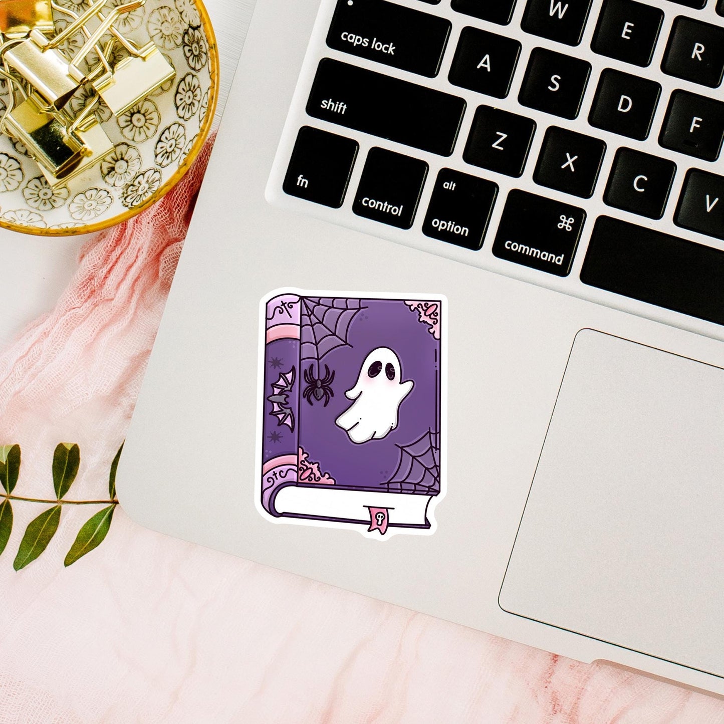 Halloween Book Sticker / Spooky Reader Decal / Witch Aesthetic Gift / October Bookish Vibes / Cute Gothic Present for Her / Ghostly