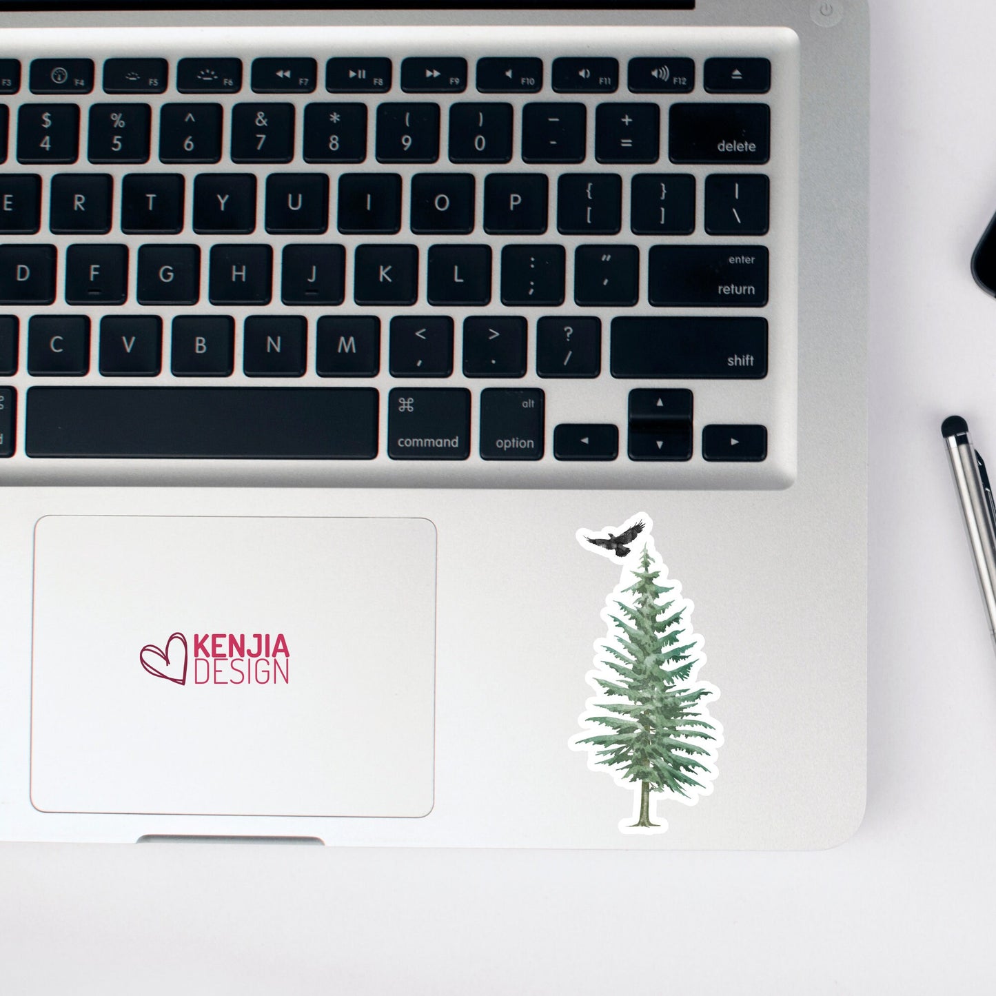 Cute Pine Tree Stickers and Fridge Magnets with black eagle |  Waterproof Sticker for Planner Laptop Water Bottle kindle