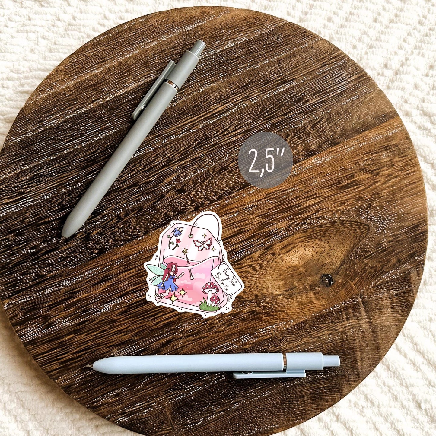 Pink Fairy Tale Readers Tea Sticker / Fantasy Bookish Gift / Enchanted Decal / Tea Lover Gift / Magical Girlie / Cute Whimsical Book