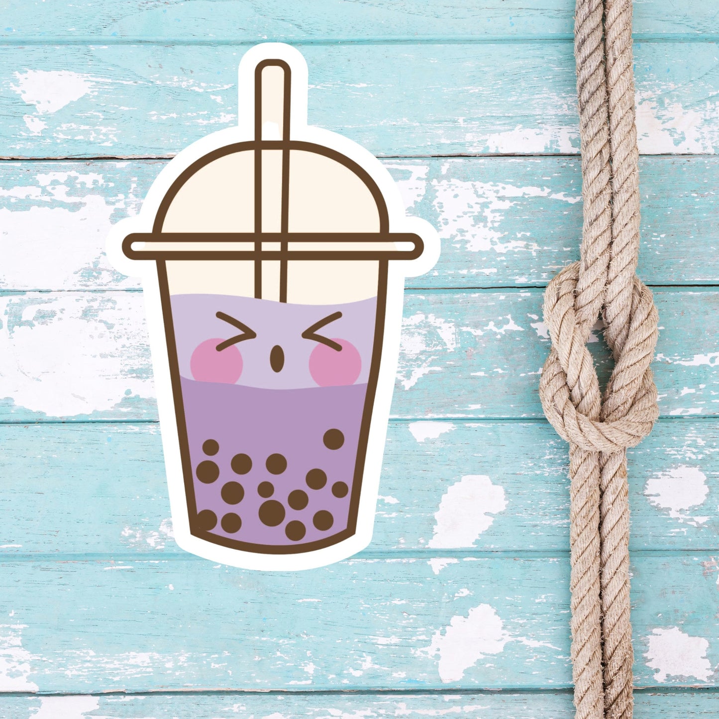 Kawaii Boba Surprised Sticker, Milk Tea Sticker, Waterproof Dishwasher Safe Handmade cute Vinyl Sticker gift, planner, book, laptop stickers