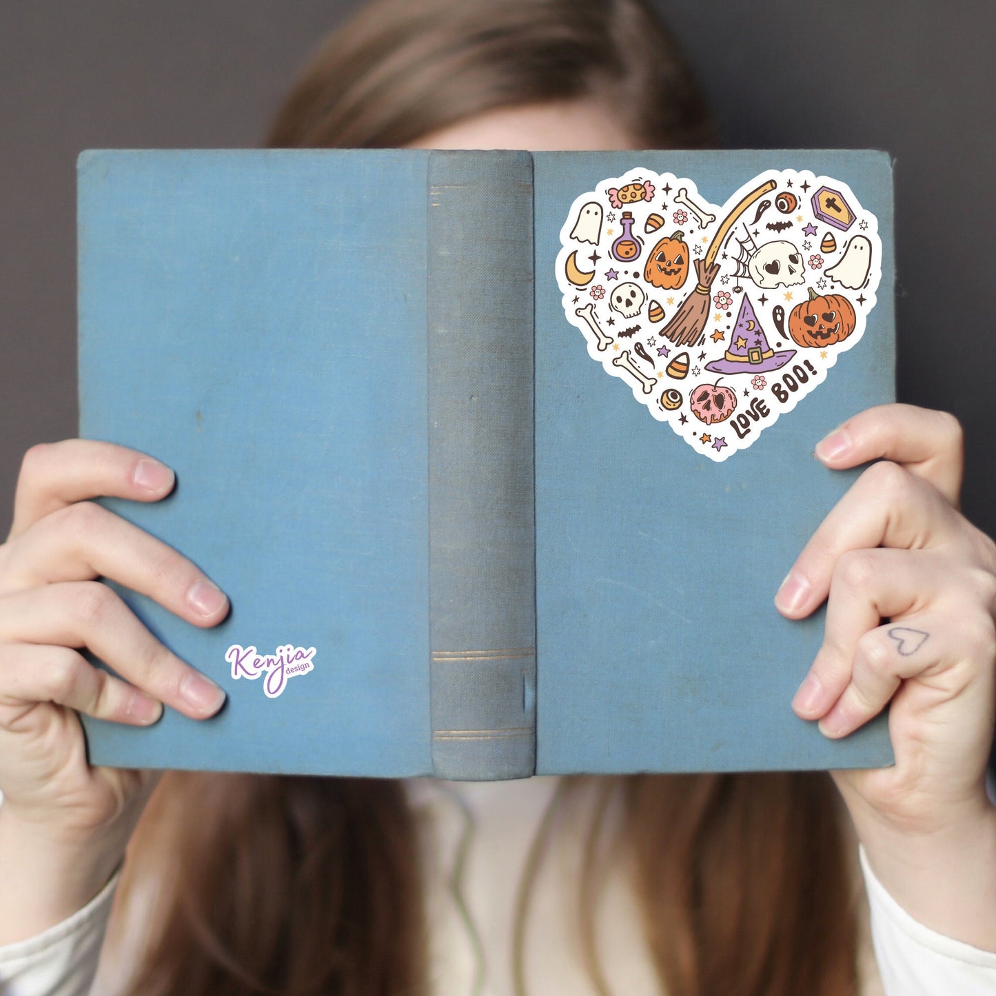 Retro Heart Halloween Sticker and Magnet, Vinyl stickers, for gift, Waterproof stickers for planner, book , laptop stickers
