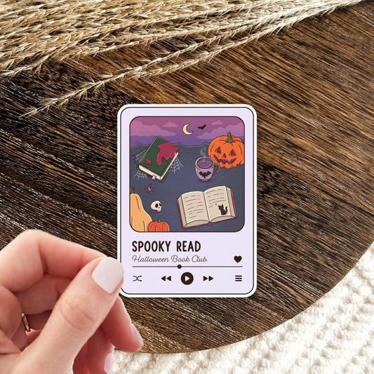 Halloween Book Club Sticker / Spooky Bookish Gift / Reader Decal / Witchy Aesthetic / Dark Academia / Cozy Planner Lover / Cute Fall