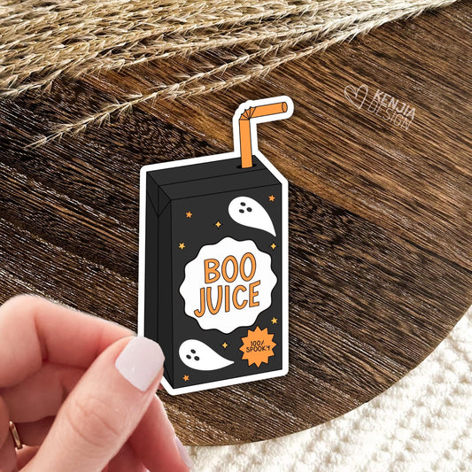 Boo Juice Box Stickers / Cute Ghost Halloween Stickers / Spooky Stickers / Retro Decals / Laptop & Kindle Stickers