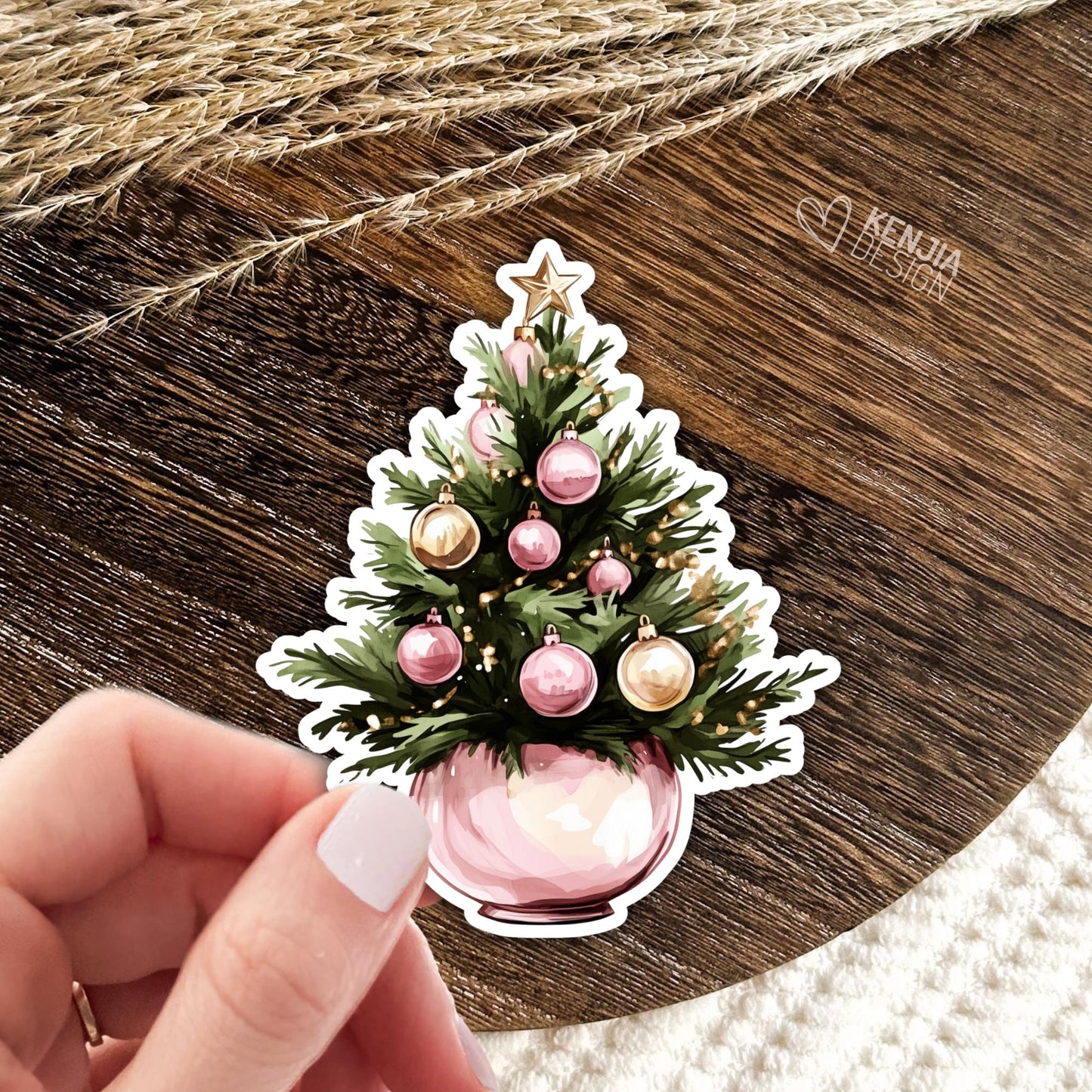 Cute Girlie Christmas Tree Stickers / Christmas Decoration / Merry Christmas  / Waterbottle Stickers / Laptop & Kindle Stickers