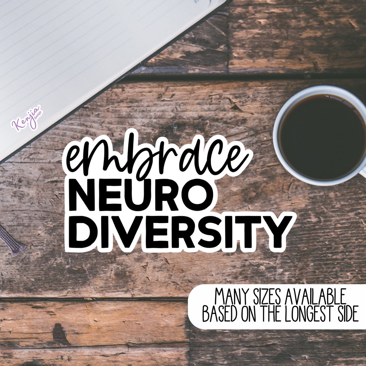 Embrace Neurodiversity Sticker and Magnet, Neurodivergent Positive Mental Health Adhd Sticker, Autism Acceptance, Laptop stickers