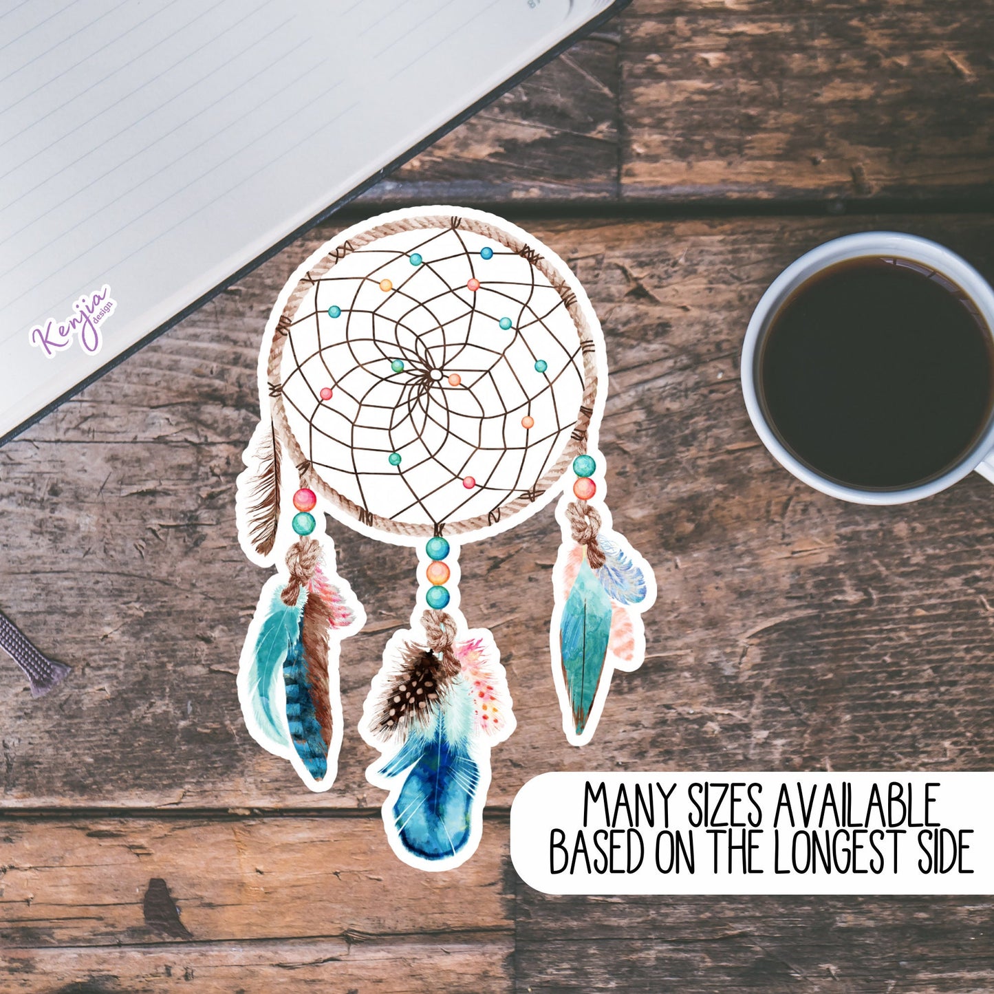 Dreamcatcher Stickers and Fridge Magnets Cute for Planner, Hydroflask, MacBook Computer, Luggage, Party, Dishwasher Deco, Books