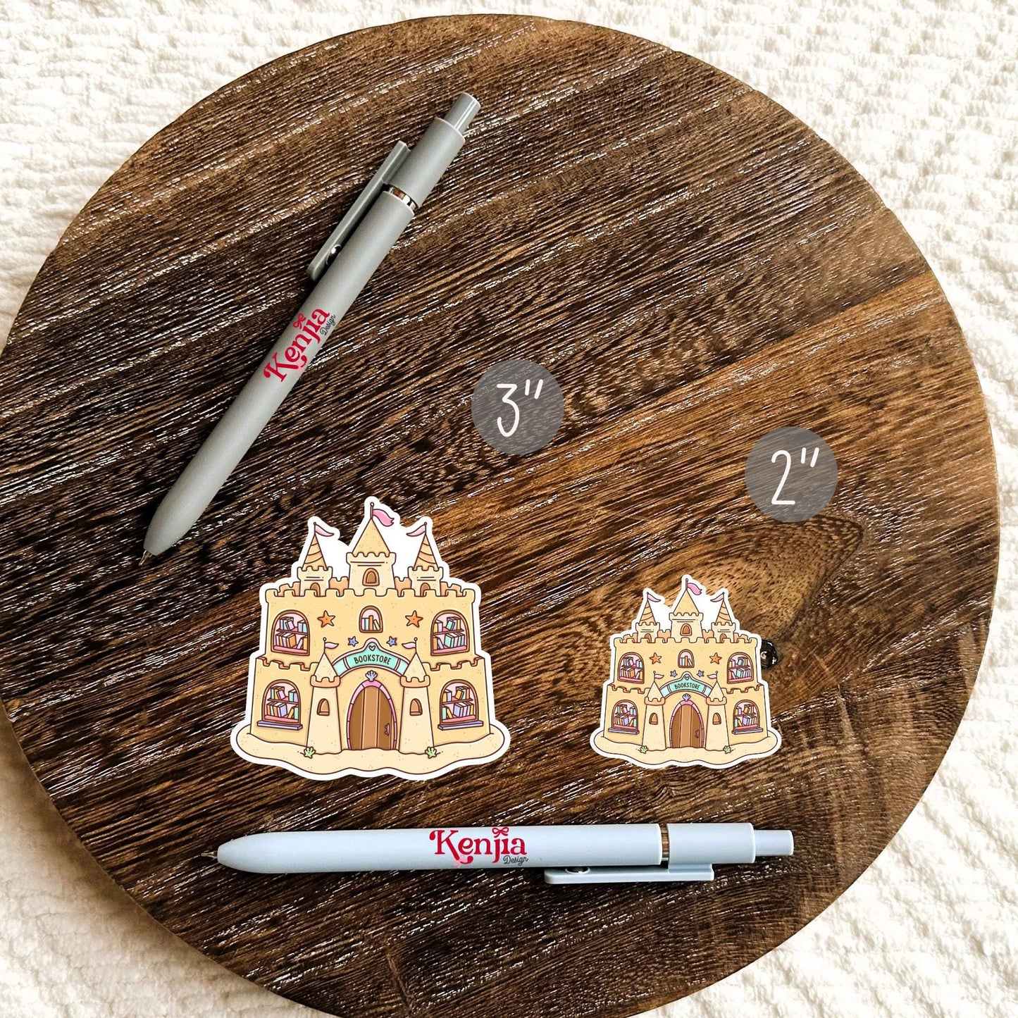 Sand Castle Bookstore Sticker / Summer Reading / Beach Stickers / Book sticker / Booktok / Kindle Stickers / Book Lover Gift / Bookish Merch