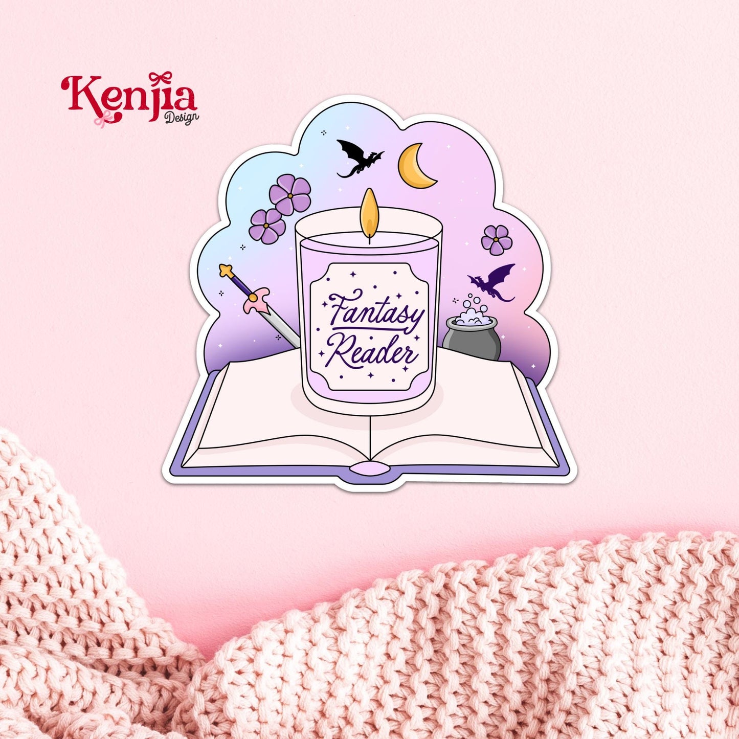 Fantasy Reader Stickers / Book stickers / Booktok / Kindle Stickers / Book Lover Gift / Water Bottle Sticker / Cute Dragon Book Stickers
