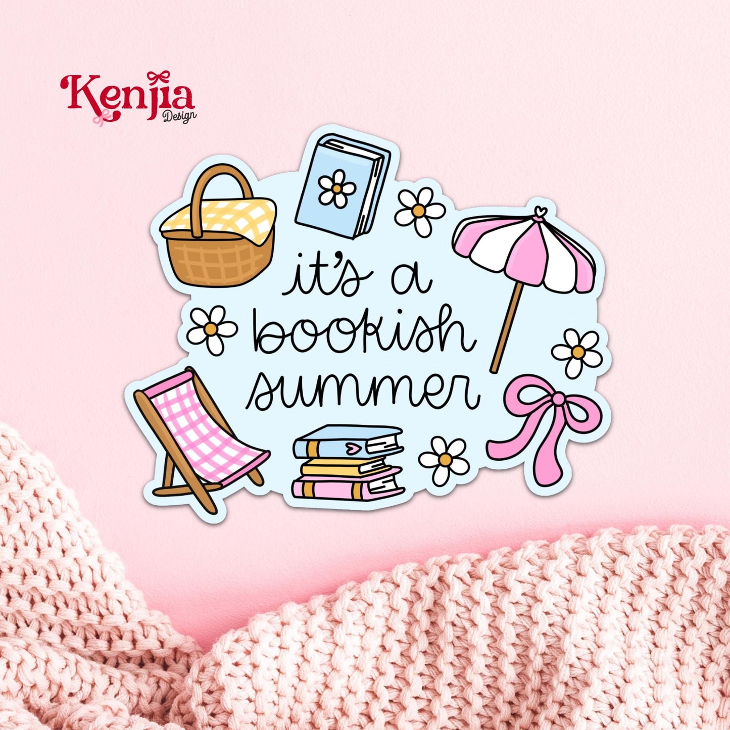 Its a Bookish Summer Sticker / Summer Reading Sticker / Book Lover Decal / Cute Reader Gift / Beach Book Sticker