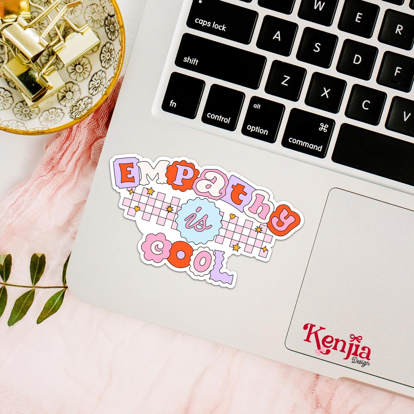 Empathy is Cool Stickers / Mental Health Positive Quote / Water Bottle Sticker / Motivational Kindle Stickers