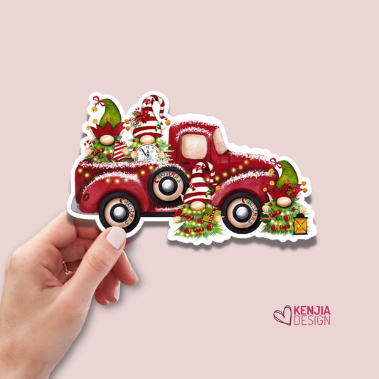 12 Days of Christmas Gnome Stickers  Vintage Red Truck Christmas Deco for Holiday Planner Stickers Gifts, Dishwasher Magnet