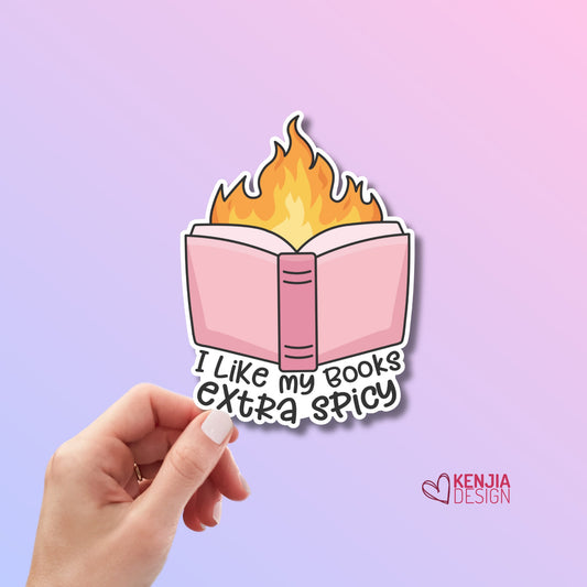 I Like My Books Extra Spicy Stickers , Book Lover gift, Bookish Merch, Kindle Stickers, Smut Reader, Reading lover