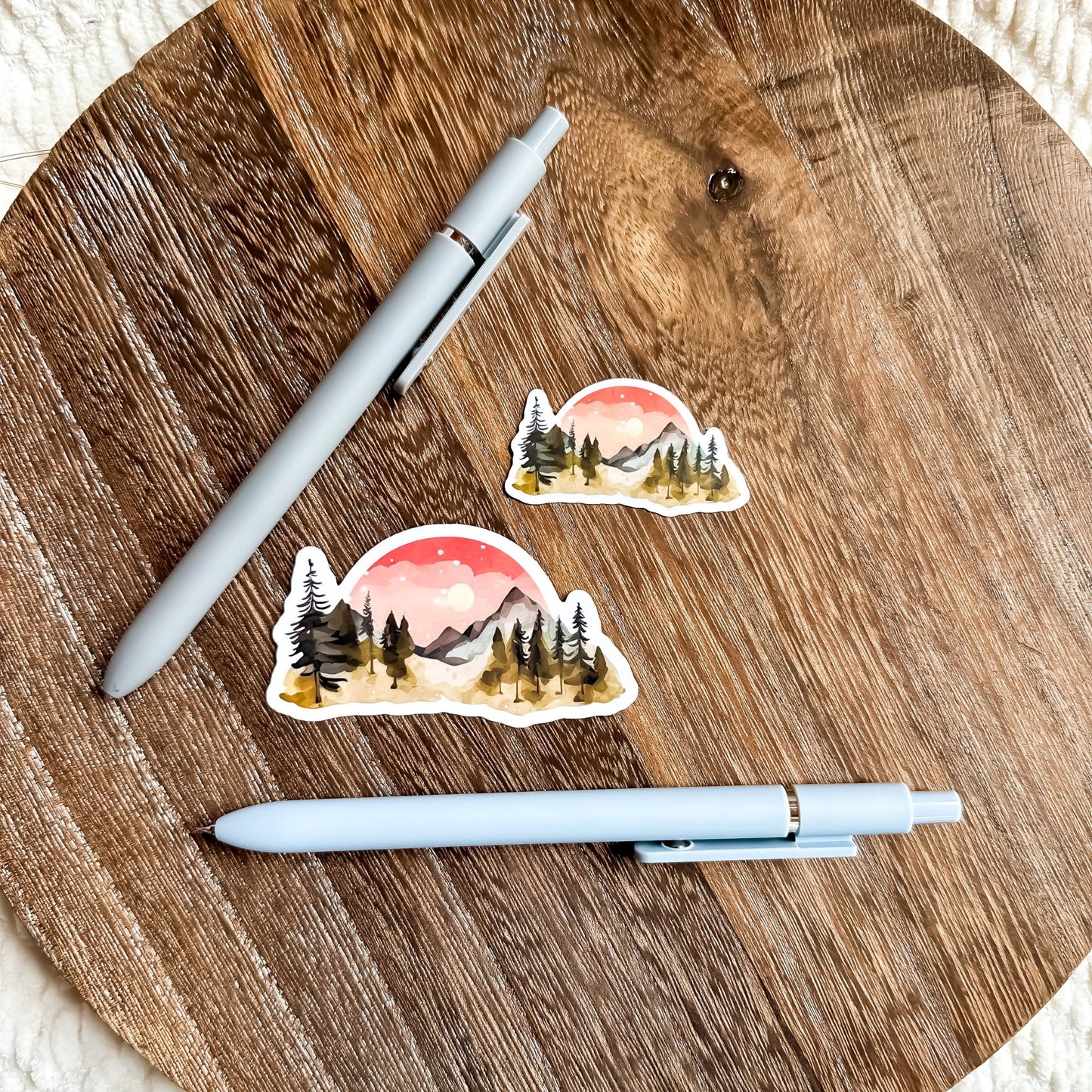 Mountain Sticker / Nature Stickers / Landscape Waterproof Vinyl Stickers / Pine Tree Forest Lover / Wildlife Gifts Laptop Stickers