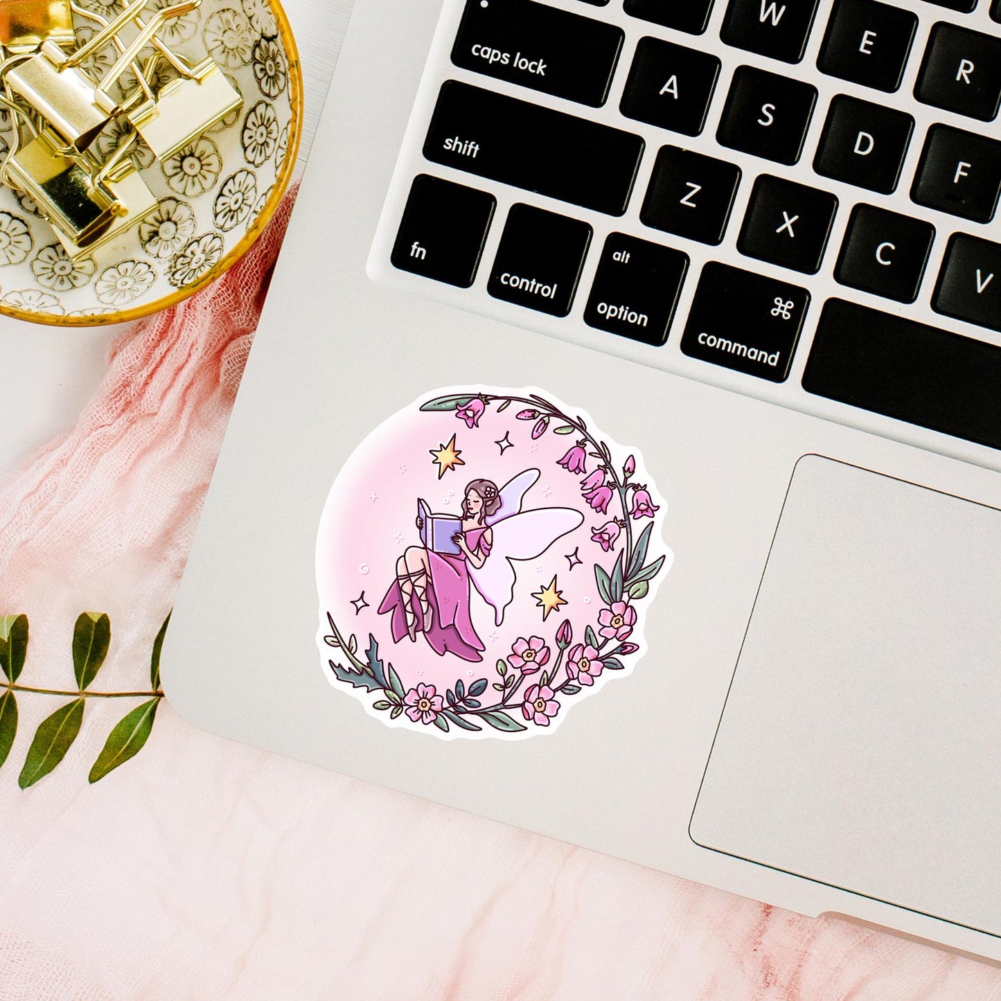 Fairy Tale Bookish Pink Sticker / Fantasy Reader Decal / Bookworm Gift / Magical Book Lover
