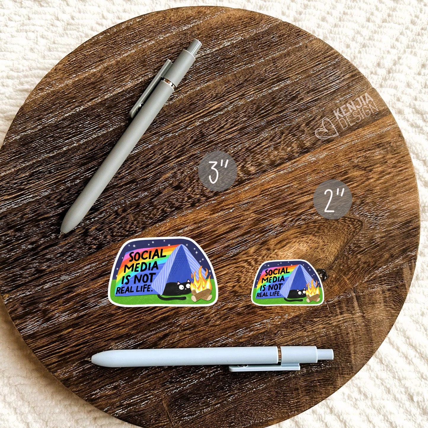 Social Media Is Not Real Life Stickers / Nature Sticker / Camping Sticker / Mental Health Inspirational / Outdoor Life / Kindle Sticker