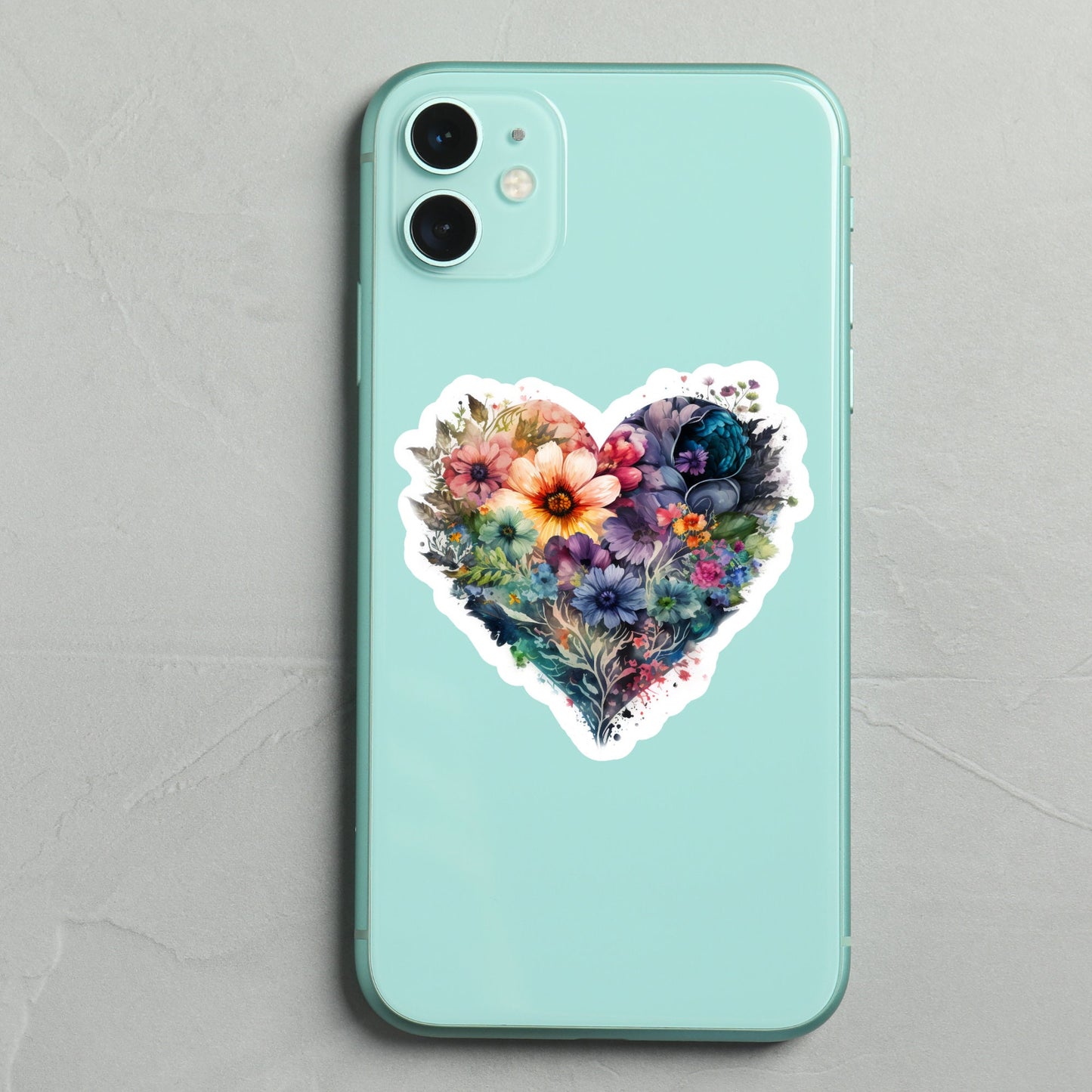 Beautiful Vintage Floral Heart, Waterproof and Dishwasher Safe Handmade cute Vinyl Sticker for gift, planner, book and laptop stickers