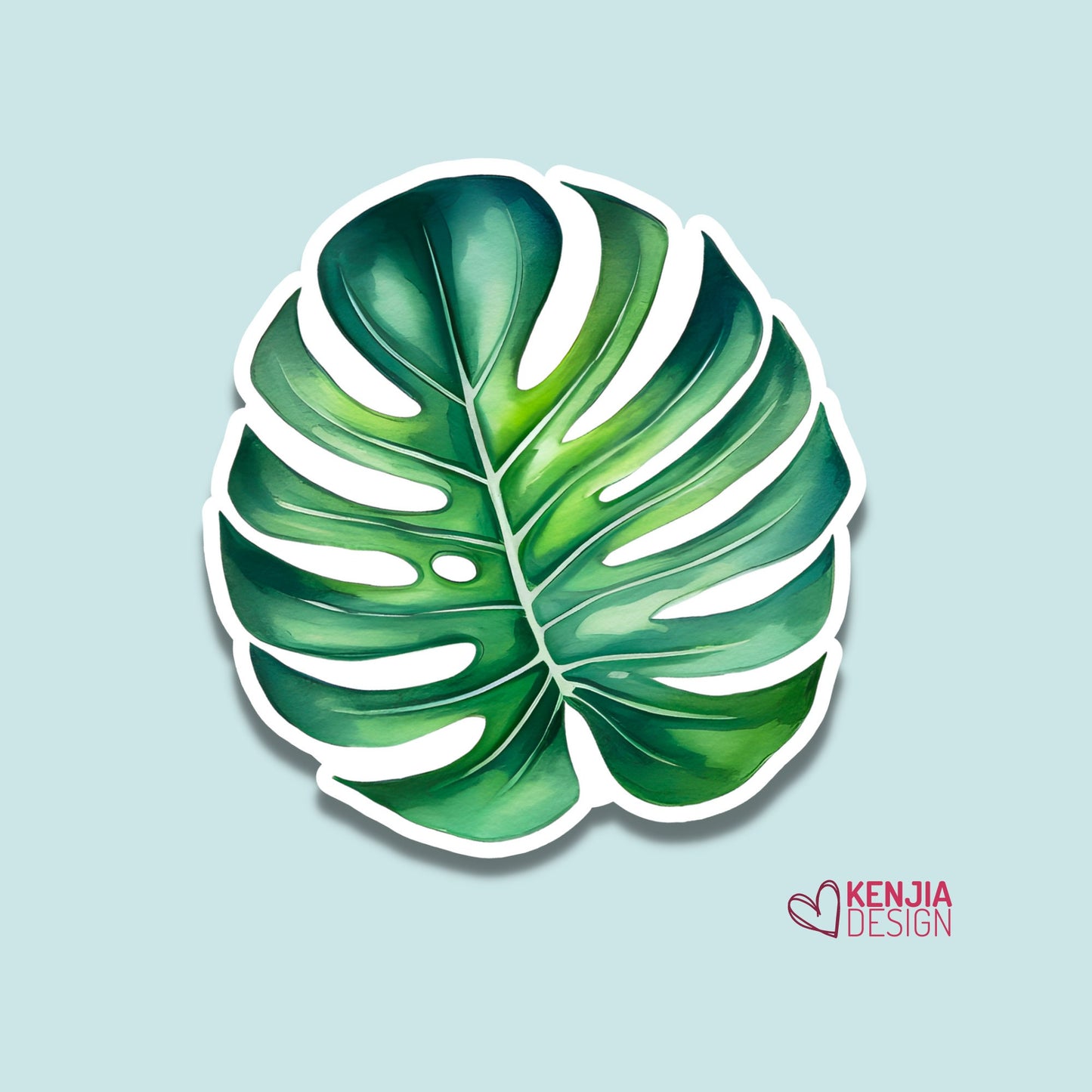 Monstera Leaf Stickers  | Watercolor Waterproof Sticker | House Plants Lover Water Bottle Sticker | Monstera art