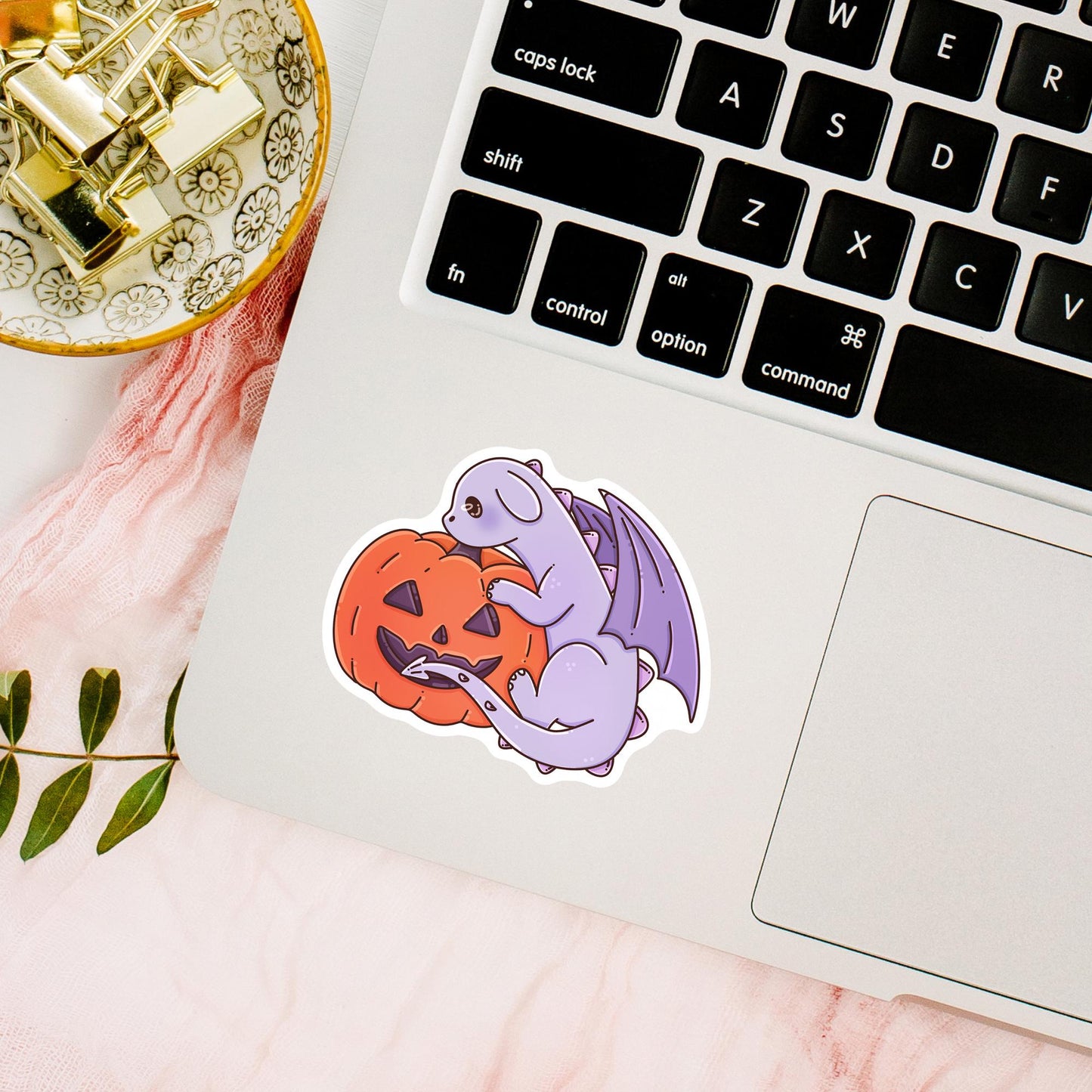 Halloween Purple Dragon Sticker / Spooky Fantasy Gift / Dragon Lover Decal / Cute Bookish Present / Witch Aesthetic / Halloween Reader