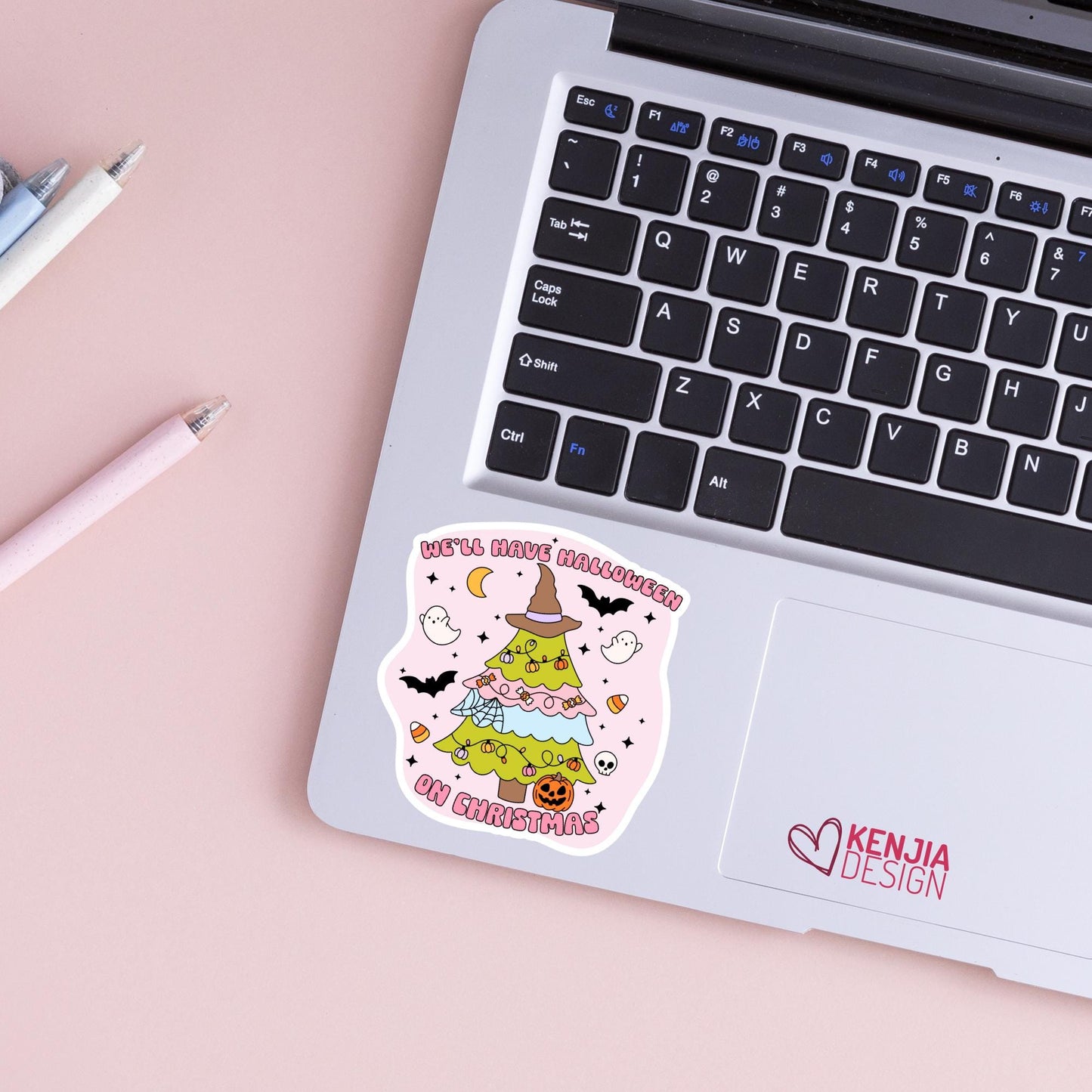 Halloween On Christmas Stickers / Christmas Tree / Halloween Stickers / Holidays Ghost Pumpkin Candy / Laptop & Kindle Stickers