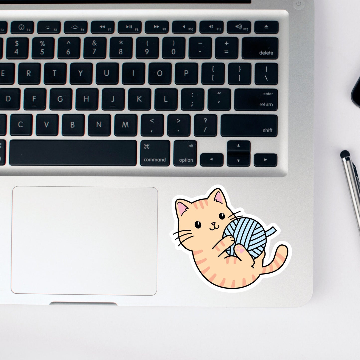 Cute Kawaii Cat Sticker, Cute Girly sticker, Waterproof Dishwasher Safe Handmade cute Vinyl Sticker gift, planner, book, laptop stickers