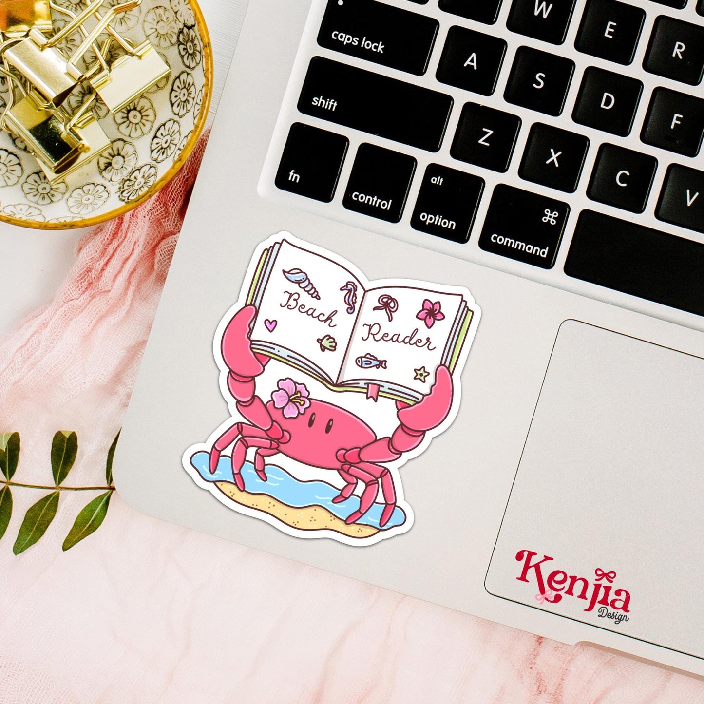 Beach Reader Crab Stickers / Book stickers / Summer Booktok / Kindle Stickers / Book Lover Gift / Bookish Merch