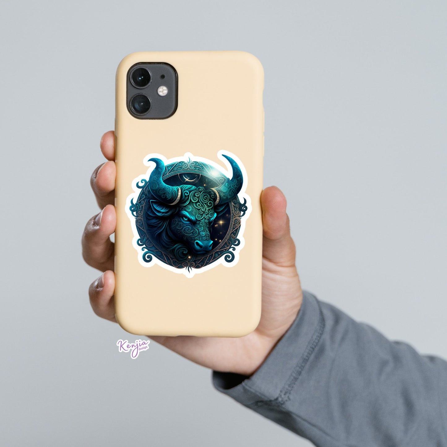 Astrology Zodiac Taurus Sign Sticker, Waterproof and Dishwasher Safe Handmade cute Vinyl Sticker gift, planner, bumper, laptop stickers