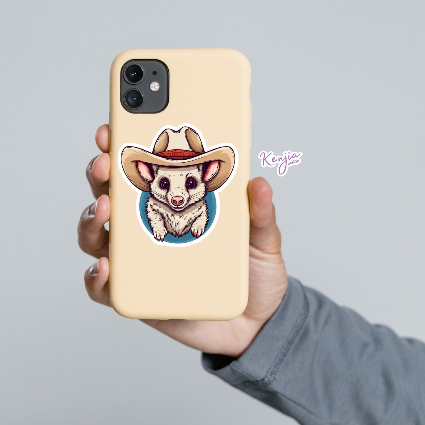 Cute Cowboy Possum Stickers and Magnet, Waterproof Vinyl Sticker gifts for Opossum lover, planner, book, laptop weird furry Sticker