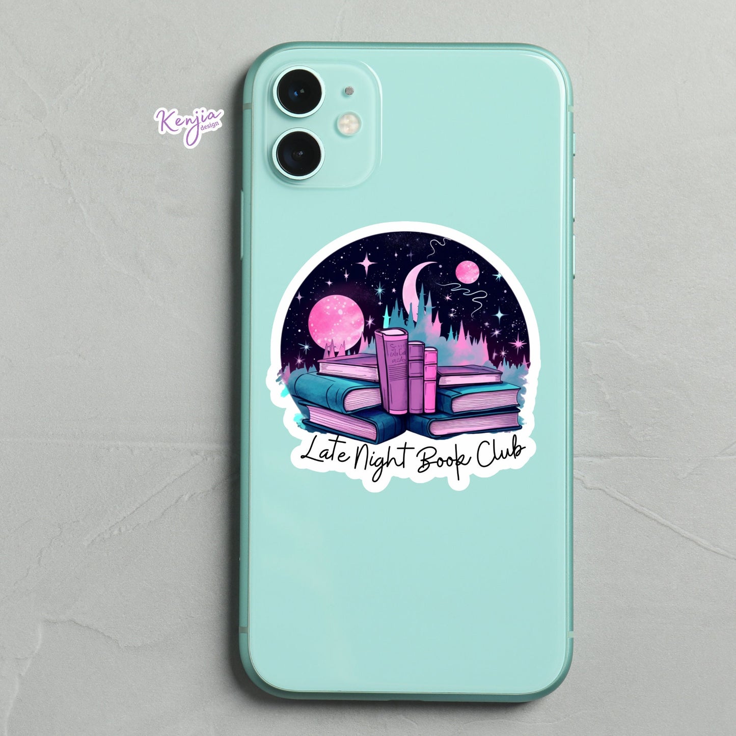 Reading Late Night Book Club Sticker and Magnet, Summer Stickers, Waterproof Vinyl Sticker for gift, planner, book, laptop