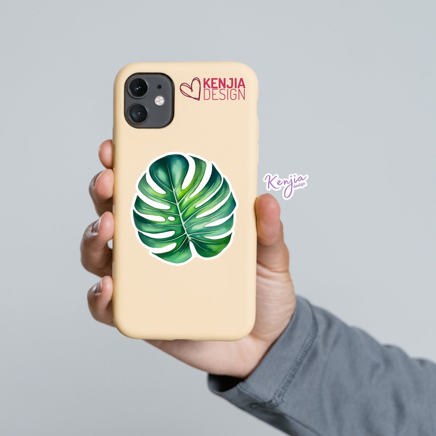 Monstera Leaf Stickers  | Watercolor Waterproof Sticker | House Plants Lover Water Bottle Sticker | Monstera art