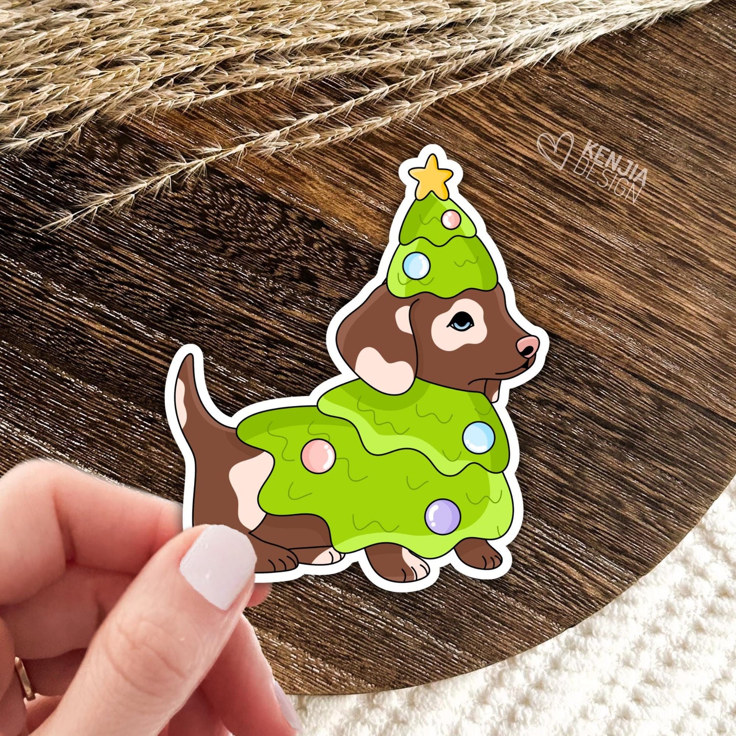 Christmas Dog Stickers / Dog Lover Gift / Cute Puppy Holiday Season Decals for Christmas Tree / Tis the Season / Kindle Stickers