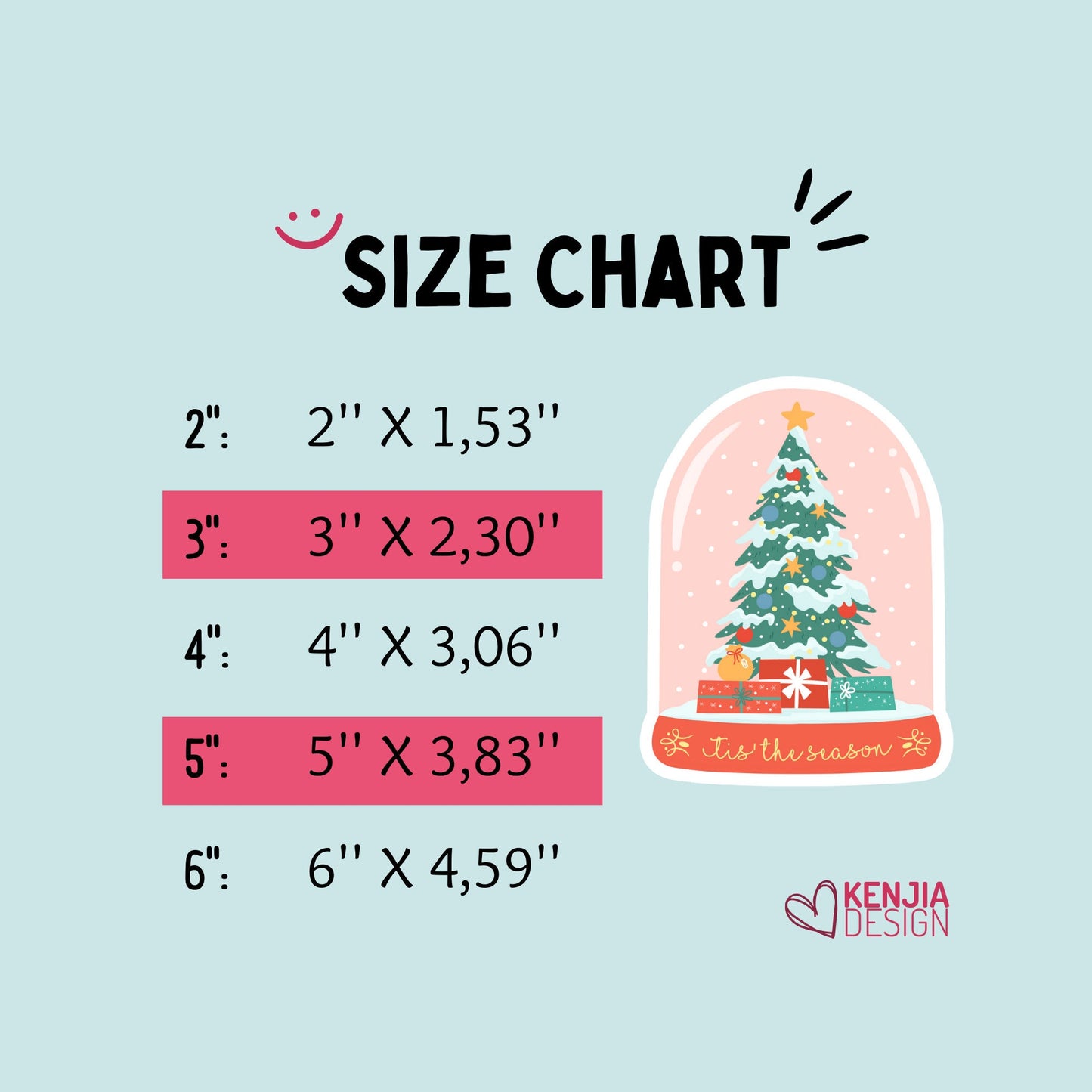 Cute Funny Christmas Snow Ball Stickers  | Holidays Gifts Sticker for Planner Laptop Water Bottle, Kindle, Fridge Magnet